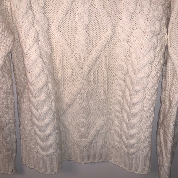 Aran Sweater Market Cream Cable Knit 100% Merino Wool Sweater M - Picture 13 of 13